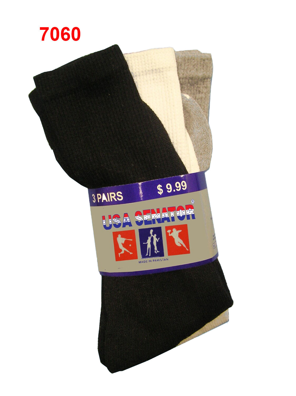 Mix color crew socks size 9-11 (300 Pairs Per Box)