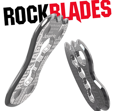 RockBlades stainless steel instruments used for instrument-assisted soft tissue mobilisation.
