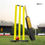 Thumbnail: Boldfit Plastic Cricket Stumps with Stand & Bails – Fluorescent Green, Standard.