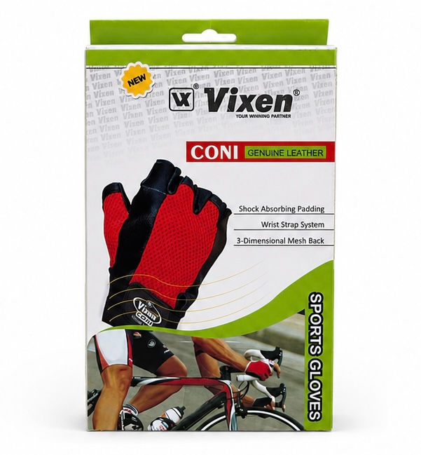 Vixen Coni Genuine Leather Sports Gloves (Black).