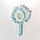 Thumbnail: Aqua Blue Butterfly petal parade cat mirror brush decorated with imitation cream glue front view