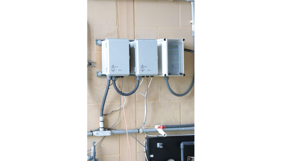 AccuDose RMC-3000 installed at a wastewater plant for chemical pacing of chemicals.