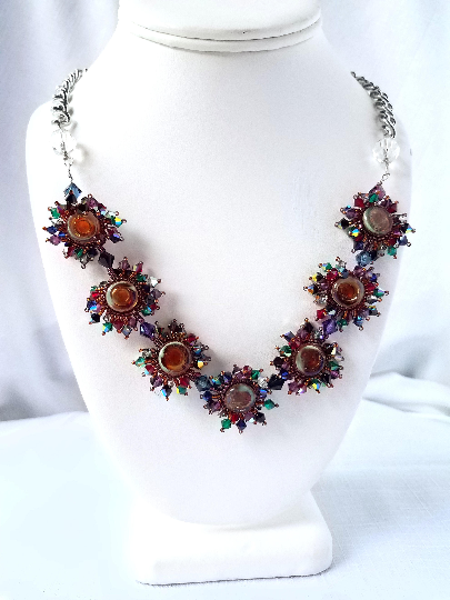 Gold Glass Beaded Necklace