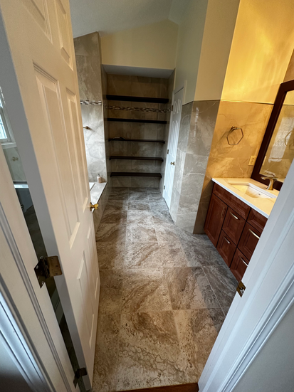 Beautiful Beige Bathroom Remodel