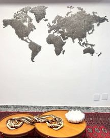 Arte decorativa de parede mapa mundi em metal mapa mundi em aço inox mapa mundi de parede escultura mapa mundi arte em metal