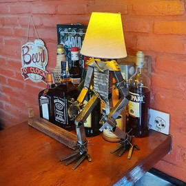 Cleonésio punkstyle luminária em metal luminária steampunk estilo surrealista design industrial luminária criativa