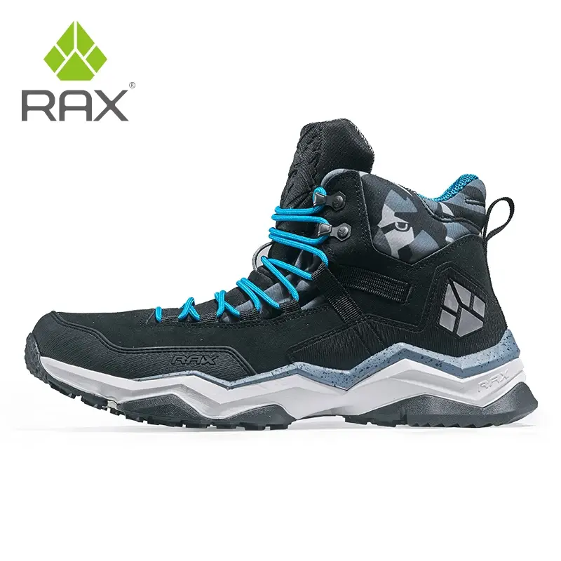 Thumbnail: RAX Men Hiking Shoes Mid-Top Waterproof Outdoor Sneaker Men Leather Trekking