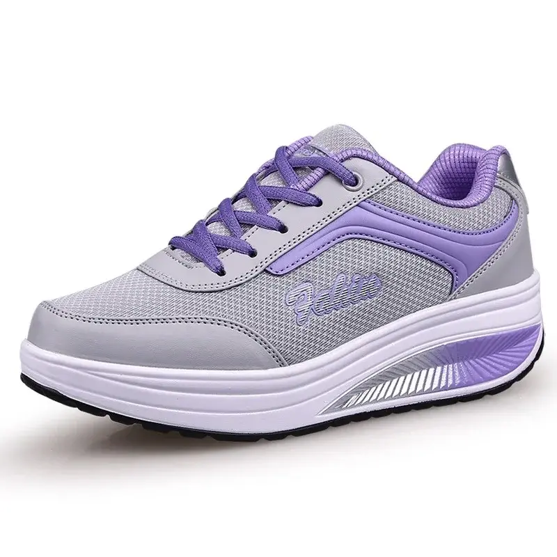 Miniature : Women Slimming Swing Sneakers Platform Wedge Toning Shoes Woman Breathable