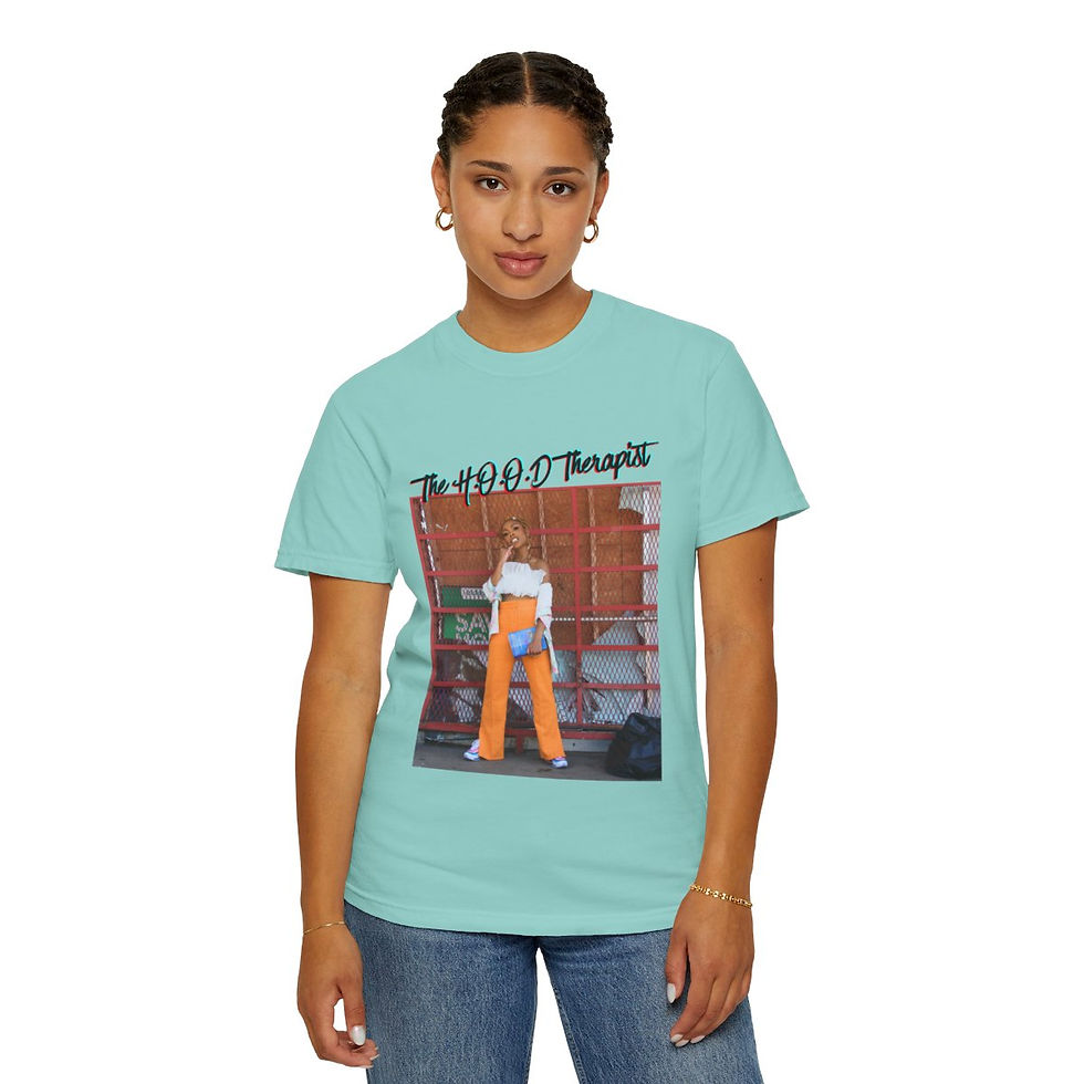 Thumbnail: The H.O.O.D Therapist Unisex Garment-Dyed T-shirt 2