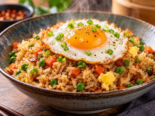 Fried rice with a sunny side up egg