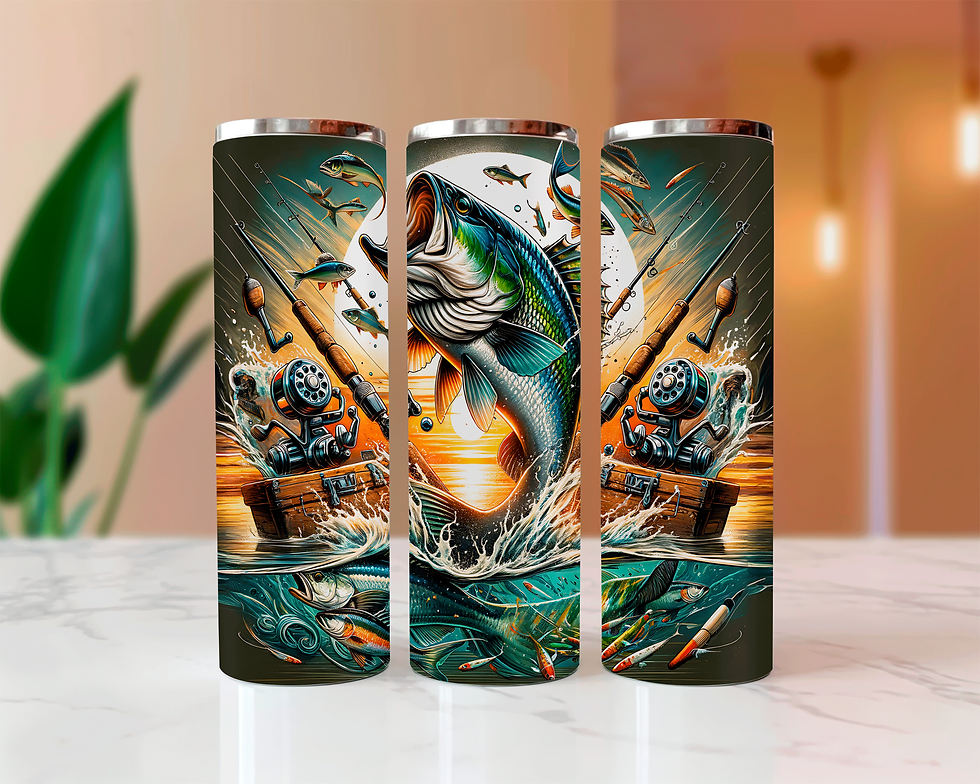 sublimated graphic skinny tumbler