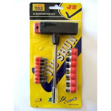 Miniatura: Kit de Chave Soquete Cabo T com 14 BITS Chave Estrela Philips Fenda e de Boca