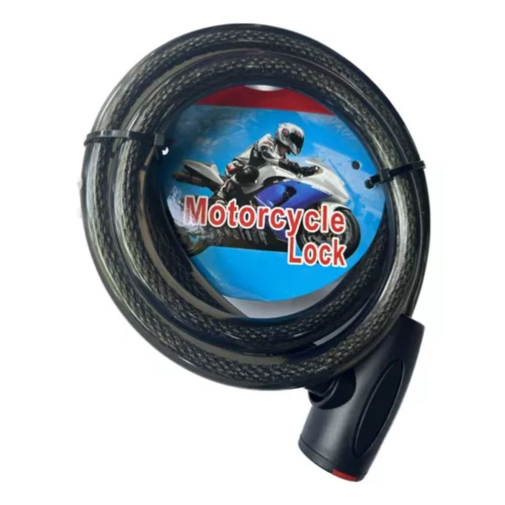 Cadeado para Moto e Bicicleta Cabo Aço 18mm 1m Cadeado Revestido