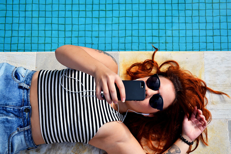 Girl Laying by Pool