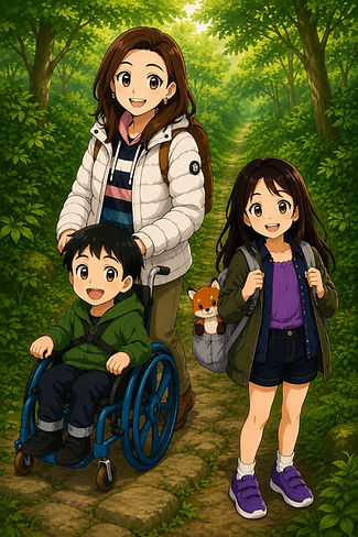 family image of Author and children