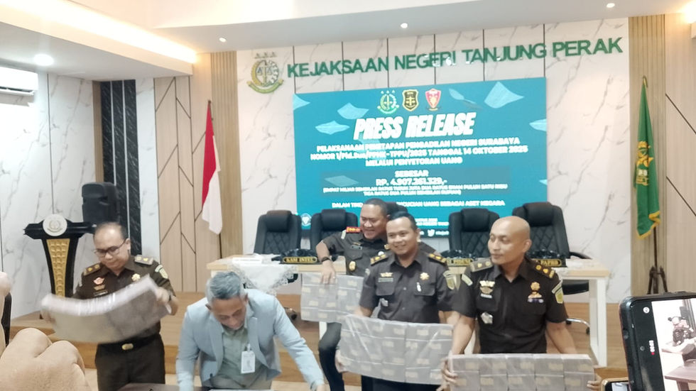 Uang Hasil Rampasan Perjudian Online, Kejari Tanjung Perak Resmi yang Sebesar Rp 4,9 M Disetorkan Ke Negara.