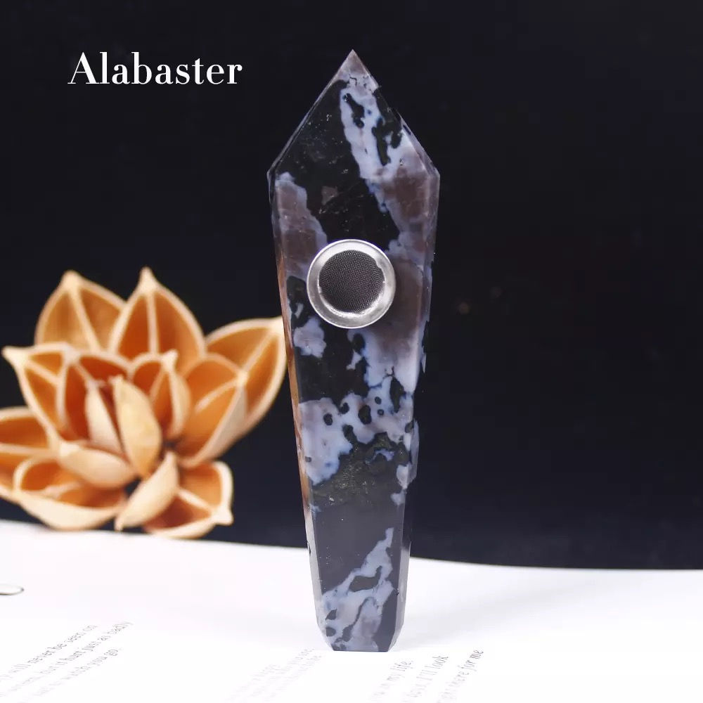 Alabaster had held herb pipe