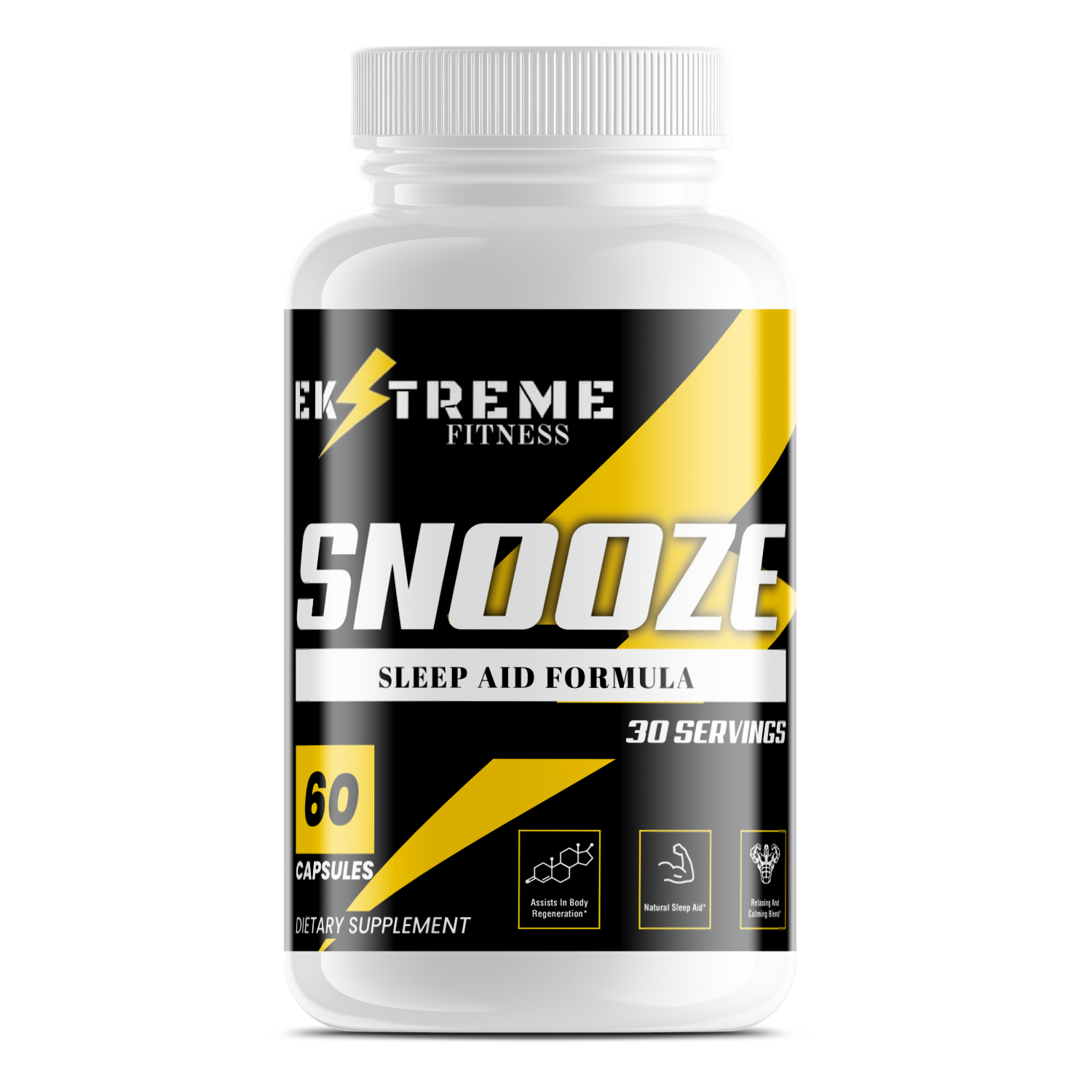 Snooze sleep aid formula Ekstreme Fitness bottle