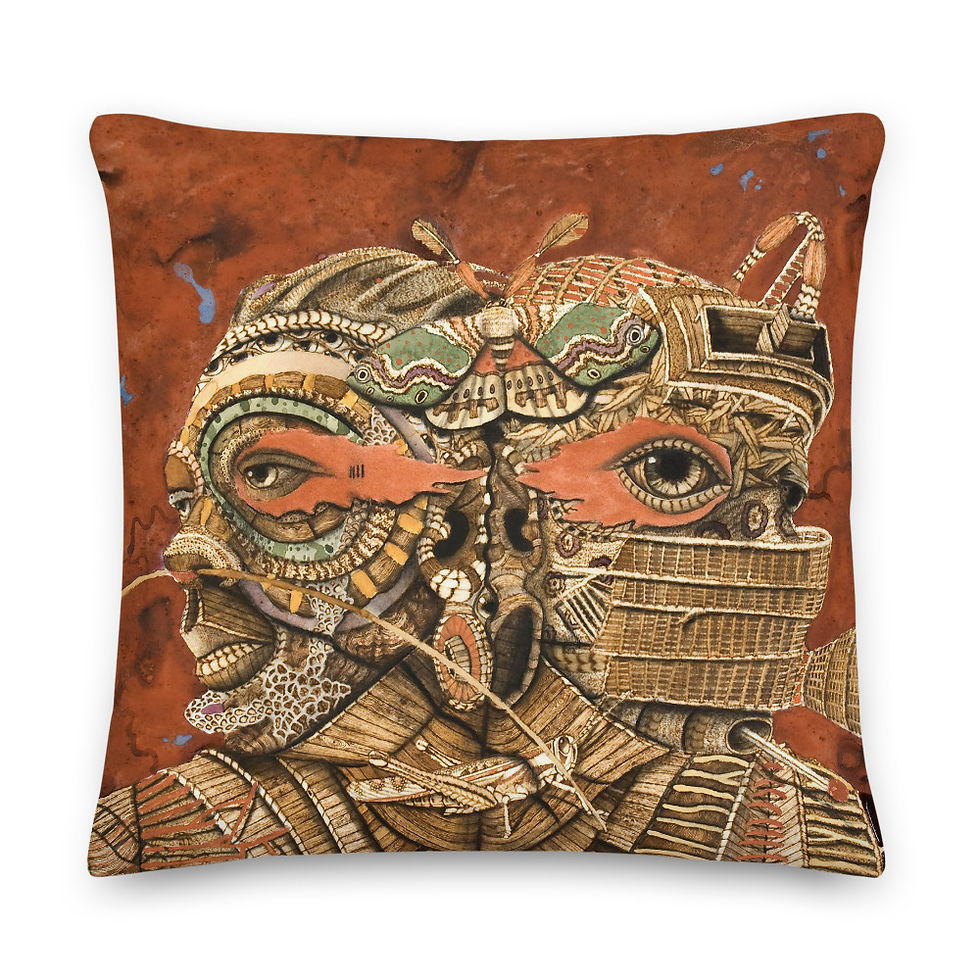 Thumbnail: Pyrography Duality  Premium Pillow
