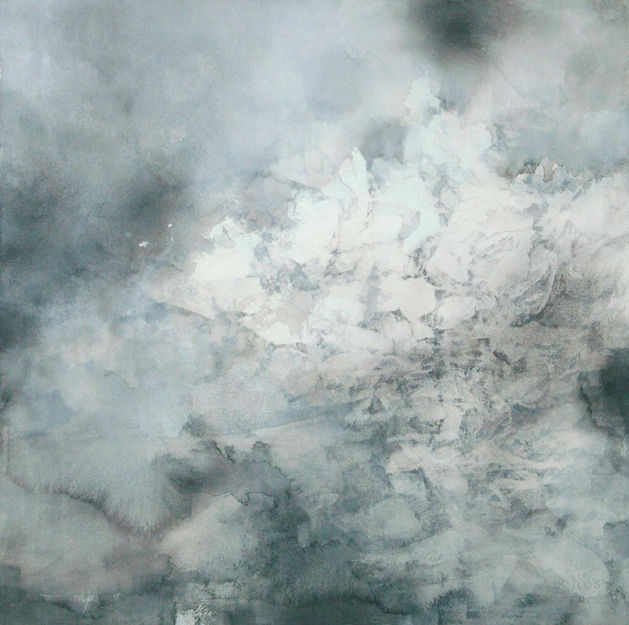 水彩　落葉　中島尚子