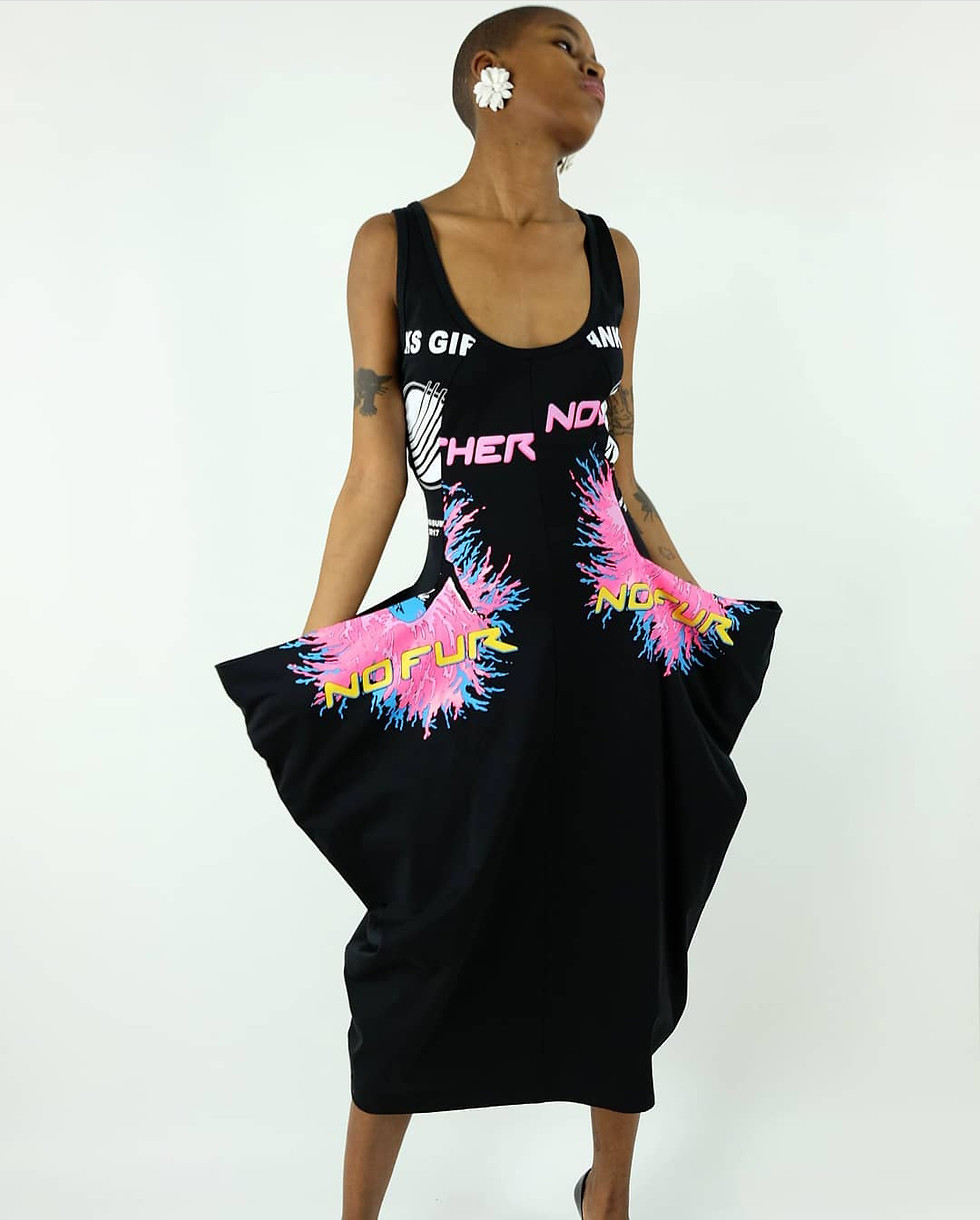 Thumbnail: STELLA MC CARTNEY SS17 NO FUR DRESS