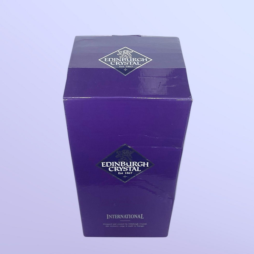 Thumbnail: Edinburgh Crystal whiskey decanter, Iona design, boxed, 1990s Scottish collectible.