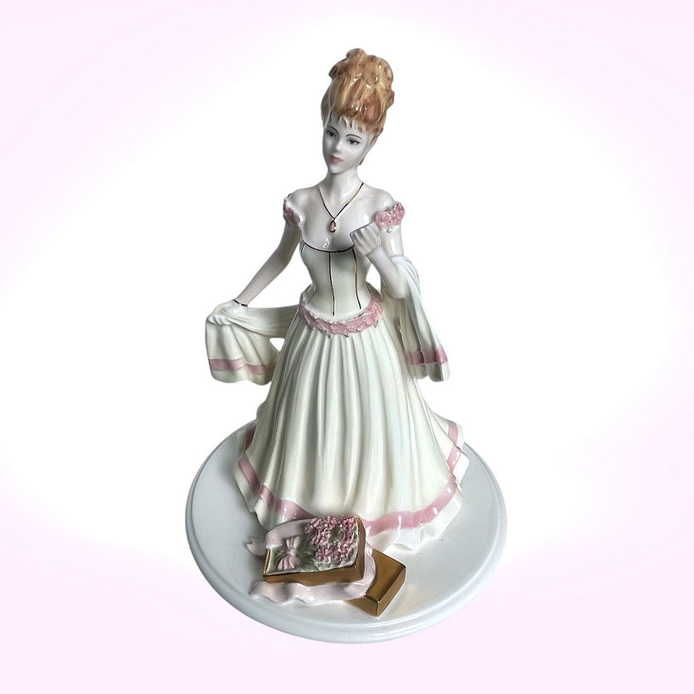 Thumbnail: Coalport Language of Flowers figurine, pink carnations, “I’ll Never Forget You” collectible.