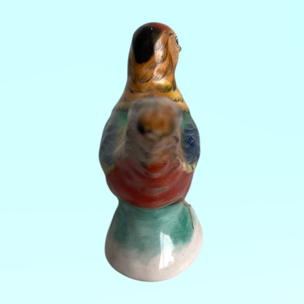 Thumbnail: Bodrogkeresztur porcelain pheasant figurine, hand painted, 1960s Hungarian collectible.