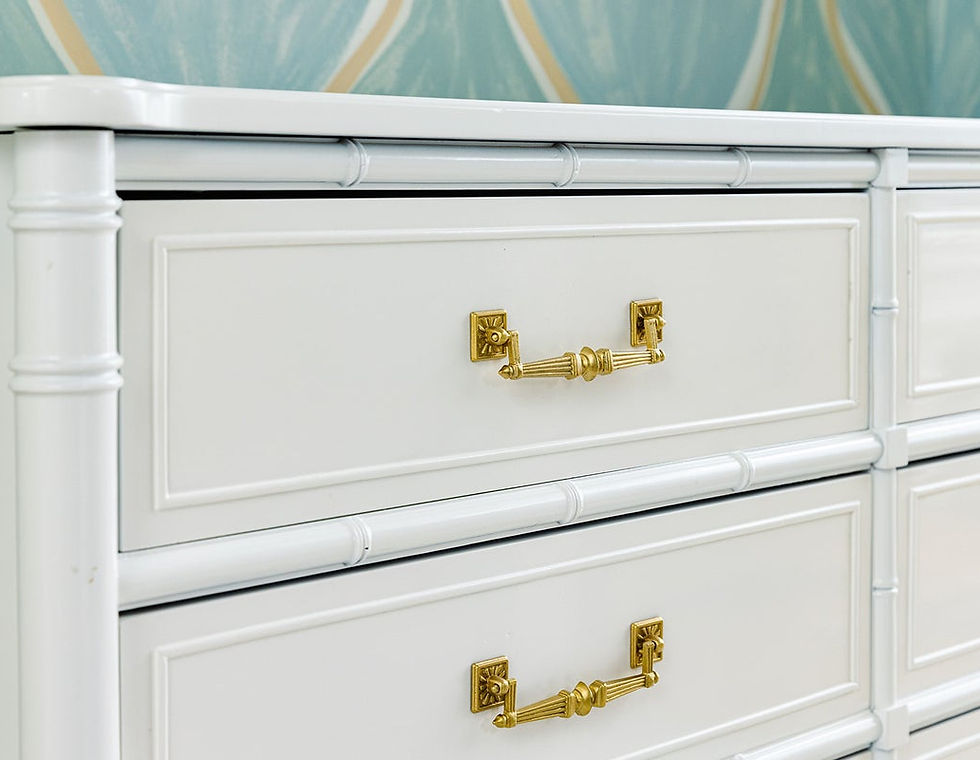 Thumbnail: Vintage Henry Link Faux Bamboo Small 6 Drawer Dresser