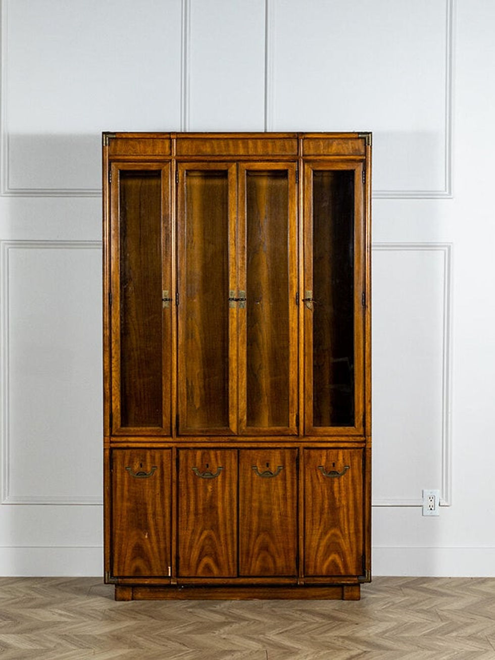 Thumbnail: Vintage Campaign China Cabinet by Drexel Accolade Collection