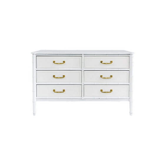 princess polly baby blue dress Vintage Henry Link Faux Bamboo Large 6 Drawer Dresser