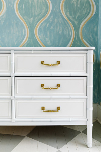 Vintage Henry Link Faux Bamboo Small 6 Drawer Dresser | Rail + Stile
