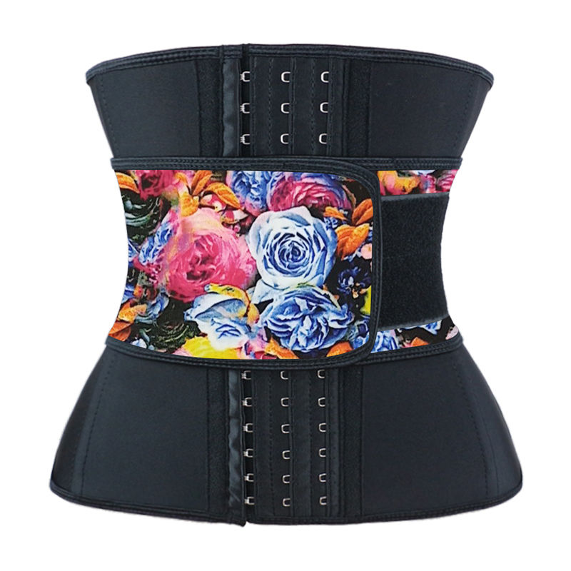 Thumbnail: Rose Print Single Belt Waist Trainer Trimmer Belt