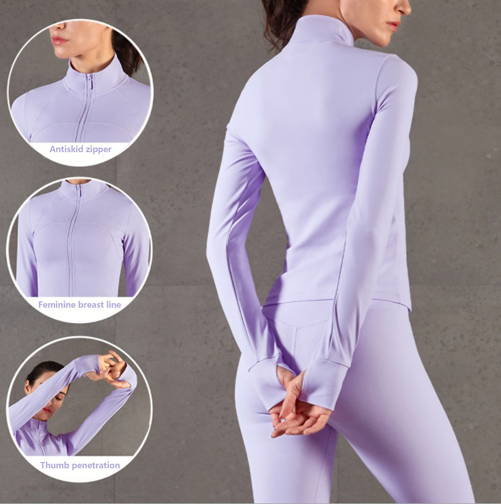 Miniature : Nude Activewear With Zipper Jacket~ Suits 2 Piece Yoga Sets for Sport