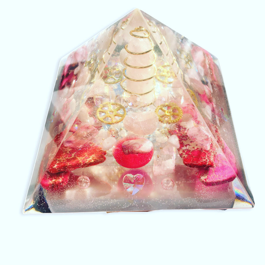 Thumbnail: Rose Quartz Organite Pyramid - Heart Chakra