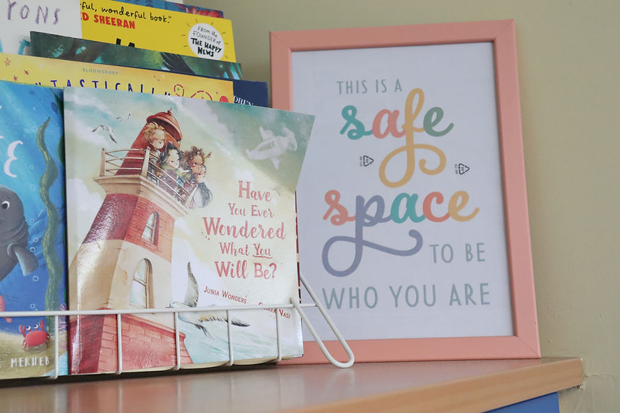 Framed print: 'This is a safe space to be who you are'
