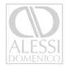 Alessi Domenico logo in gray and white text on a black background.