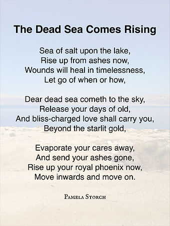 Read The Dead Sea Comes Rising, a spiritual healing poem by Pamela Storch about renewal, transformation, and rising from within. Discover inspirational poetry about letting go, rebirth, and inner peace.