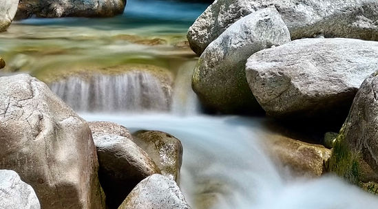 Serene Mountain Stream Over Rocks Artwork