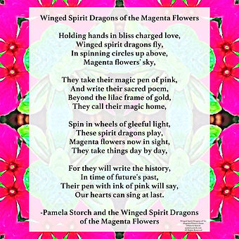 Winged Spirit Dragons of the Magenta Flowers Poem