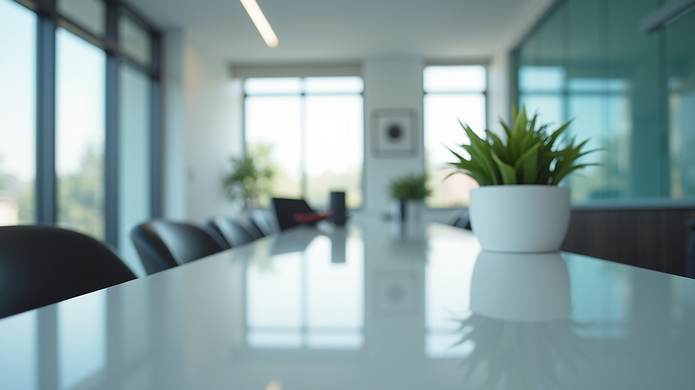 Eye-level view of a modern clinic reception desk
