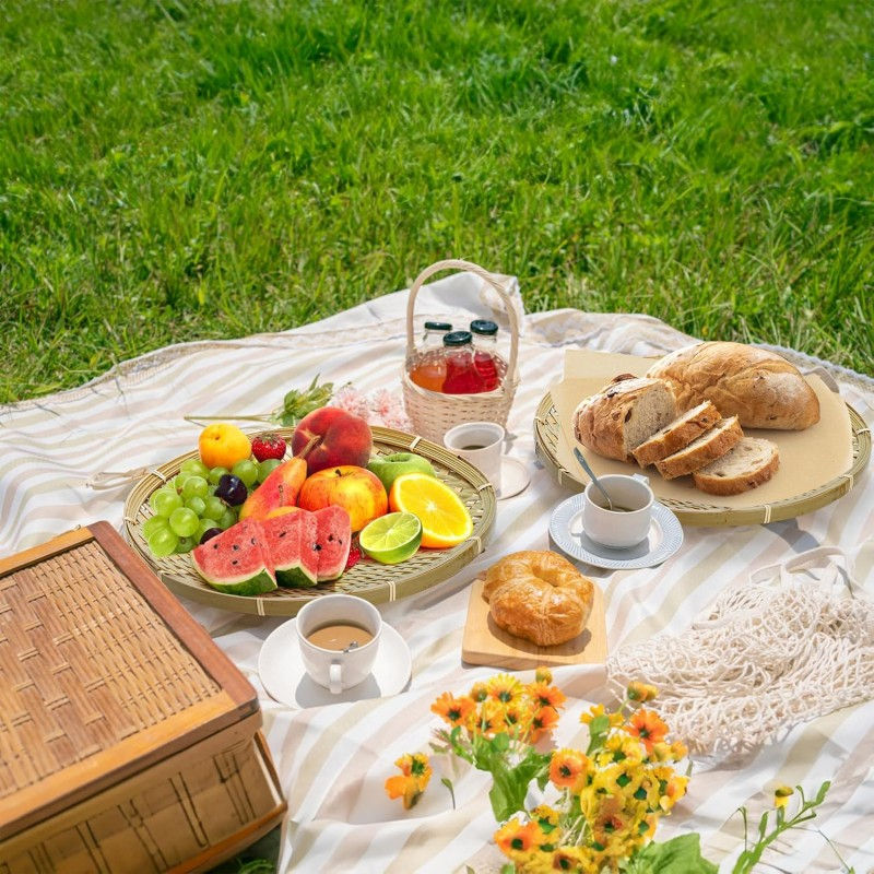 Thumbnail: 3 Pack Bamboo Basket Tray
