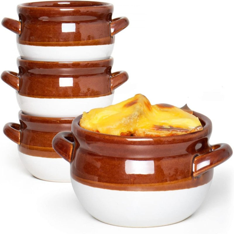 LE TAUCI French Onion Soup Bowls with Handles