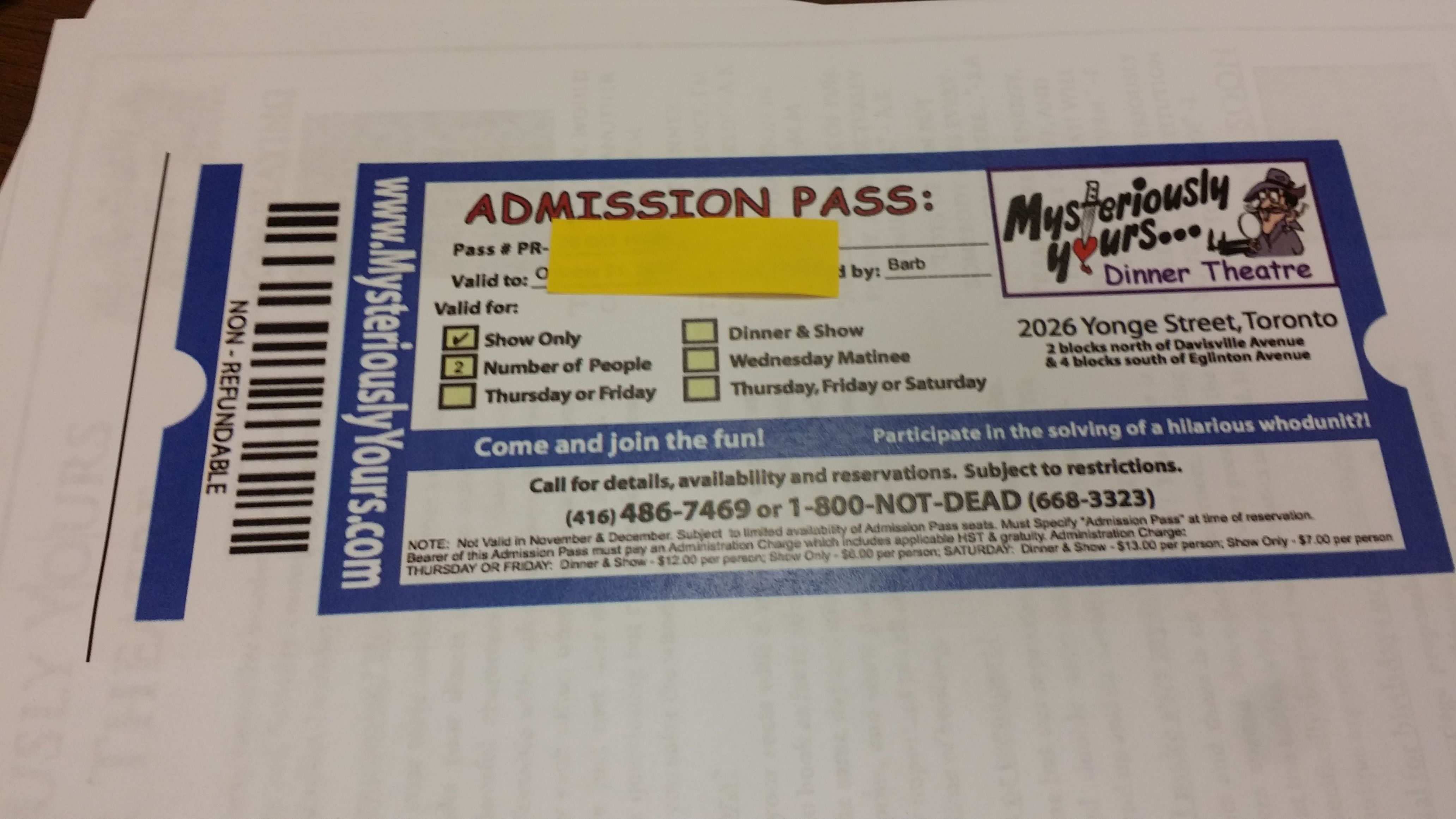 Mysteriously Yours Theatre Show