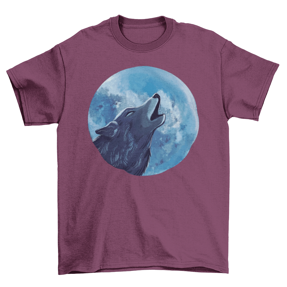 Thumbnail: Wolf howling illustration t-shirt