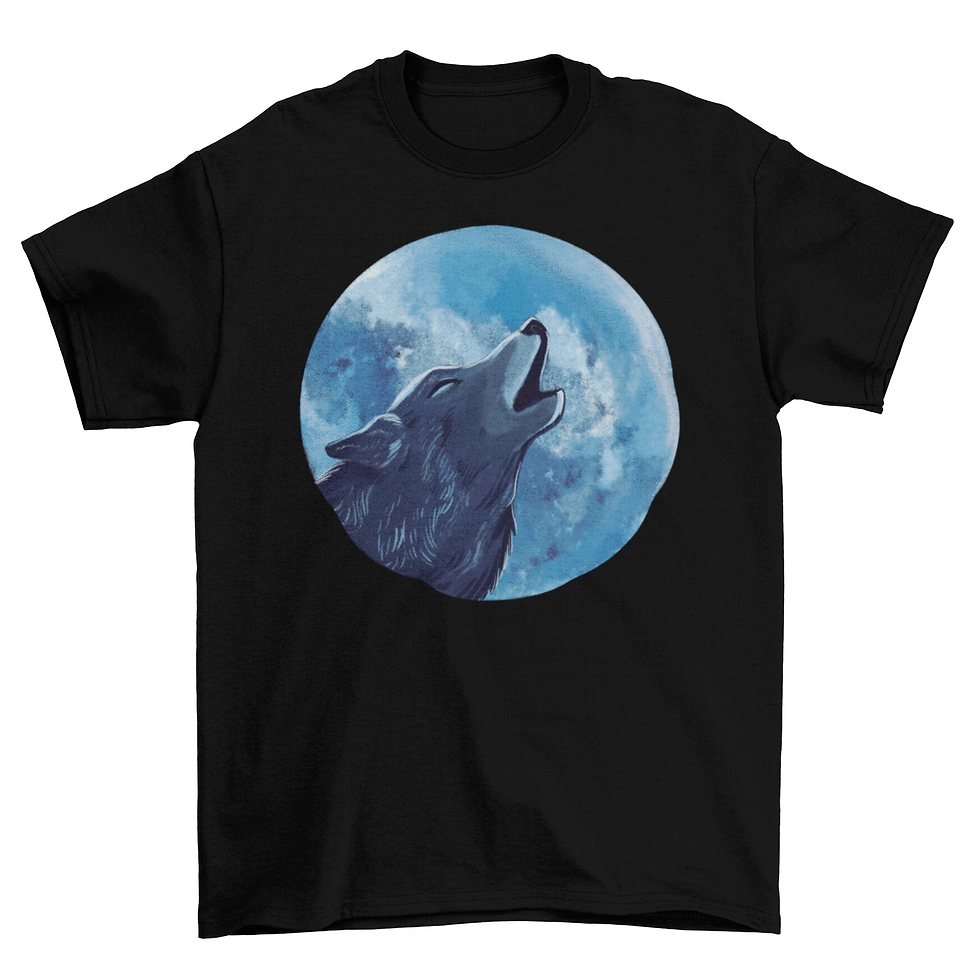 Thumbnail: Wolf howling illustration t-shirt