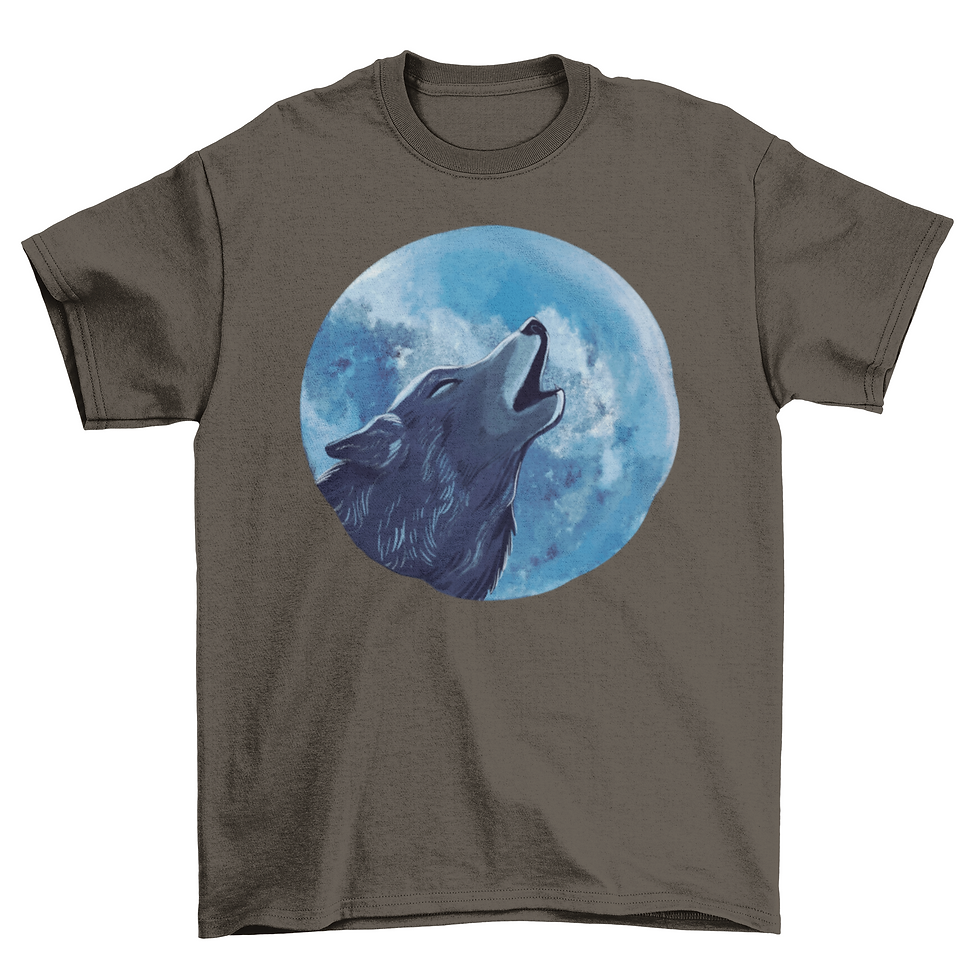 Thumbnail: Wolf howling illustration t-shirt