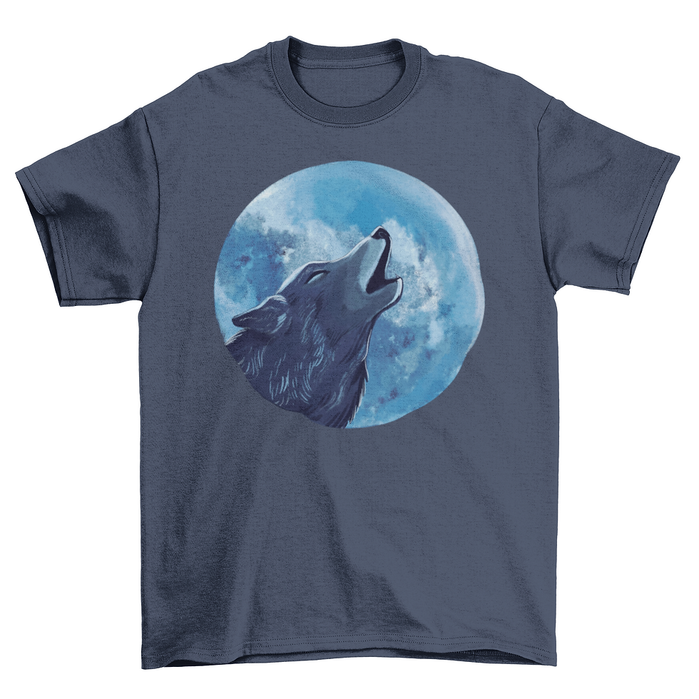Thumbnail: Wolf howling illustration t-shirt