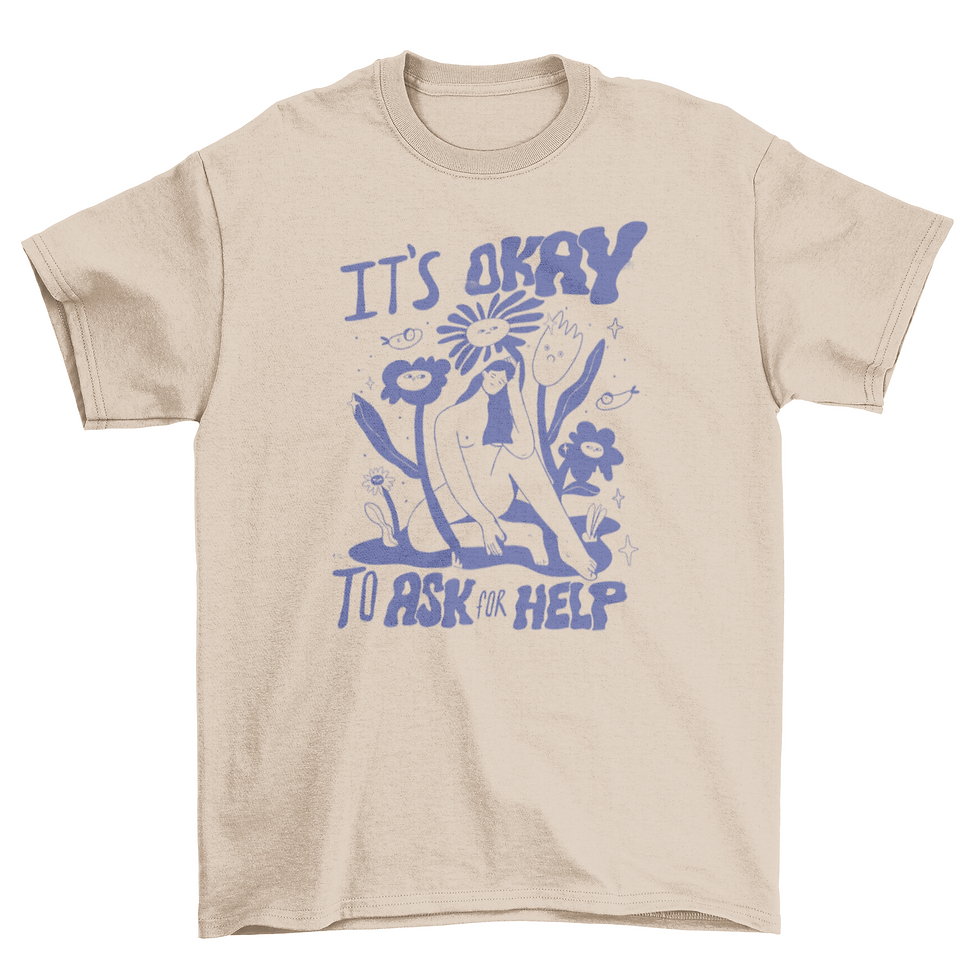 Thumbnail: Woman with flowers cartoon t-shirt