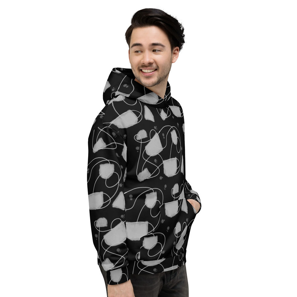 Thumbnail: Black Geometric Unisex Hoodie